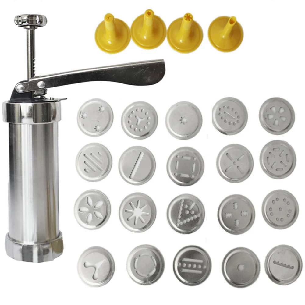 Manual Biscuit Maker Cookie Press Stainless Steel Icing Piping Nozzle Tips Cookies Molds Kitchen Baking Tool Set Bakeware