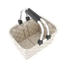 Сумка ручной работы для покупок коробка корзина нейлон ручной тканый складной шарнир ручка шоппер сумка Пластиковый Плетеный прибор для хранения фруктов