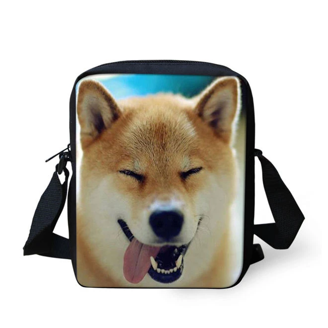 Puppy Akita Dog Printing Cross Body Small Travel Shoulder New Bag Women Girls Boys Cute Canvas Messenger Bags Brand Bolsos Mujer