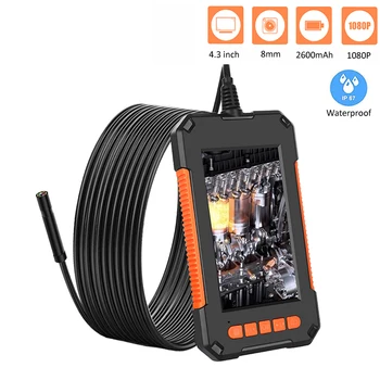 

P40 HD1080P 8MM Lens Screen Inspection Endoscope Camera 2600mAh IP67 Waterproof Borescope 4.3 inch IPS Screen Car Monitor
