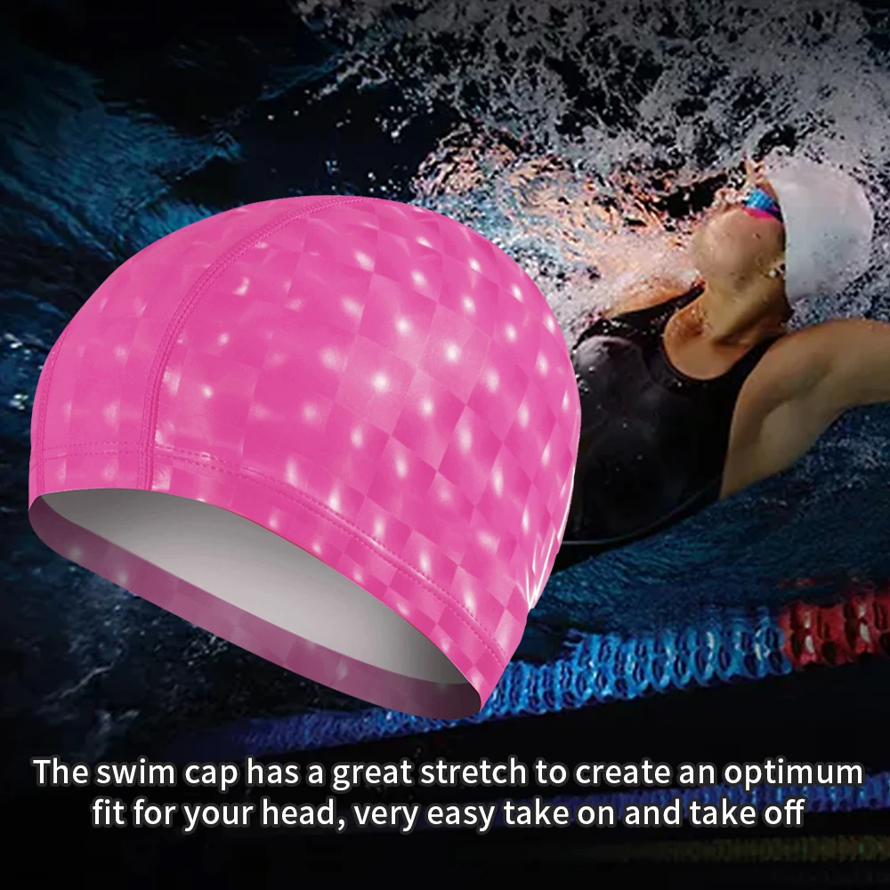 

Unisex Flexible Waterproof Silicone Swimming Cap Adult Waterdrop Swimming Head Cover Protect Ear Swim Caps Pool Bath Cap