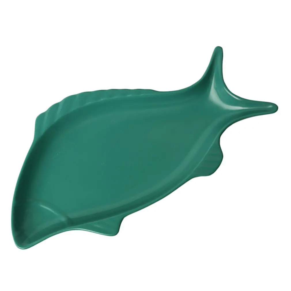 Creative Fish-Shaped Plate Household Tableware Steak Plate Ceramic Fish Plate Macarons Glaze Plate A