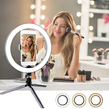 

Professional Photography LED Self-timer Ring Light Dimmable Camera Phone Ring Light 10 Inches, for Make up Video Live Studio