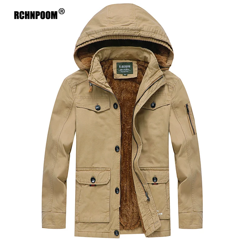

Men Jacket Winter Warm Thick Windproof Cotton Jacket Men Parkas Coat Fleece Fashion Hooded Casual Big Size Parkas Jacket Men