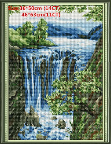 Waterfall (3) Наборы для вышивания крестиком с изображением горного водного дерева, наборы для вышивания, наборы для вышивания, Набор для вышивания крестиком, Набор для вышивания - Цвет: Waterfall (3)