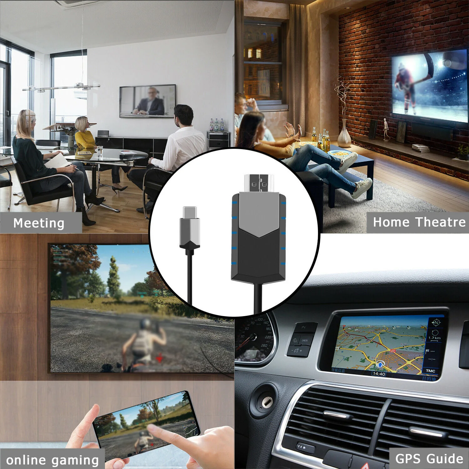 

4K USB Type C to HDMI HDTV AV TV Cable Adapter For iPad Samsung Galaxy S10 S9 S8 Note 9 Laptops Monitor etc Type-C interface