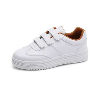 

Women Sneakers Fashion Breathble Vulcanized Shoes Women Platform Shoes Women Velcro Casual Shoes White zapatos mujer Y11-92
