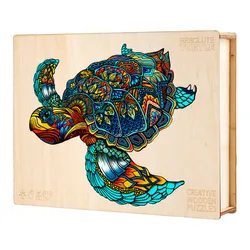 Quebra cabeças de madeira para adultos e crianças, 3d, presente de natal, conjunto de tabuleiro, quebra cabeças de madeira, tartaruga, jogos educacionais, diy