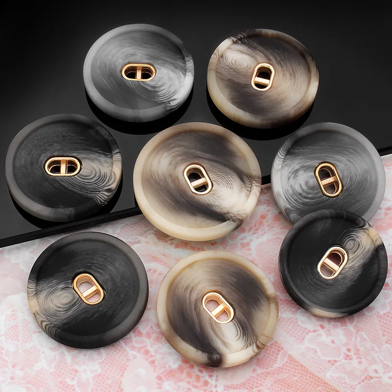 

12Pcs 18-30mm High-end large resin texture button Ladies clothing coat cashmere windbreaker decorative button accessories C148