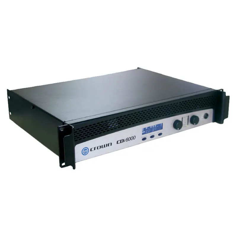 Crown CDi6000 2 채널 전력 증폭기, 온보드 DSP, 70V, 100V, 140V 작동, 사용자 정의 프리셋, 4 옴, 2100W