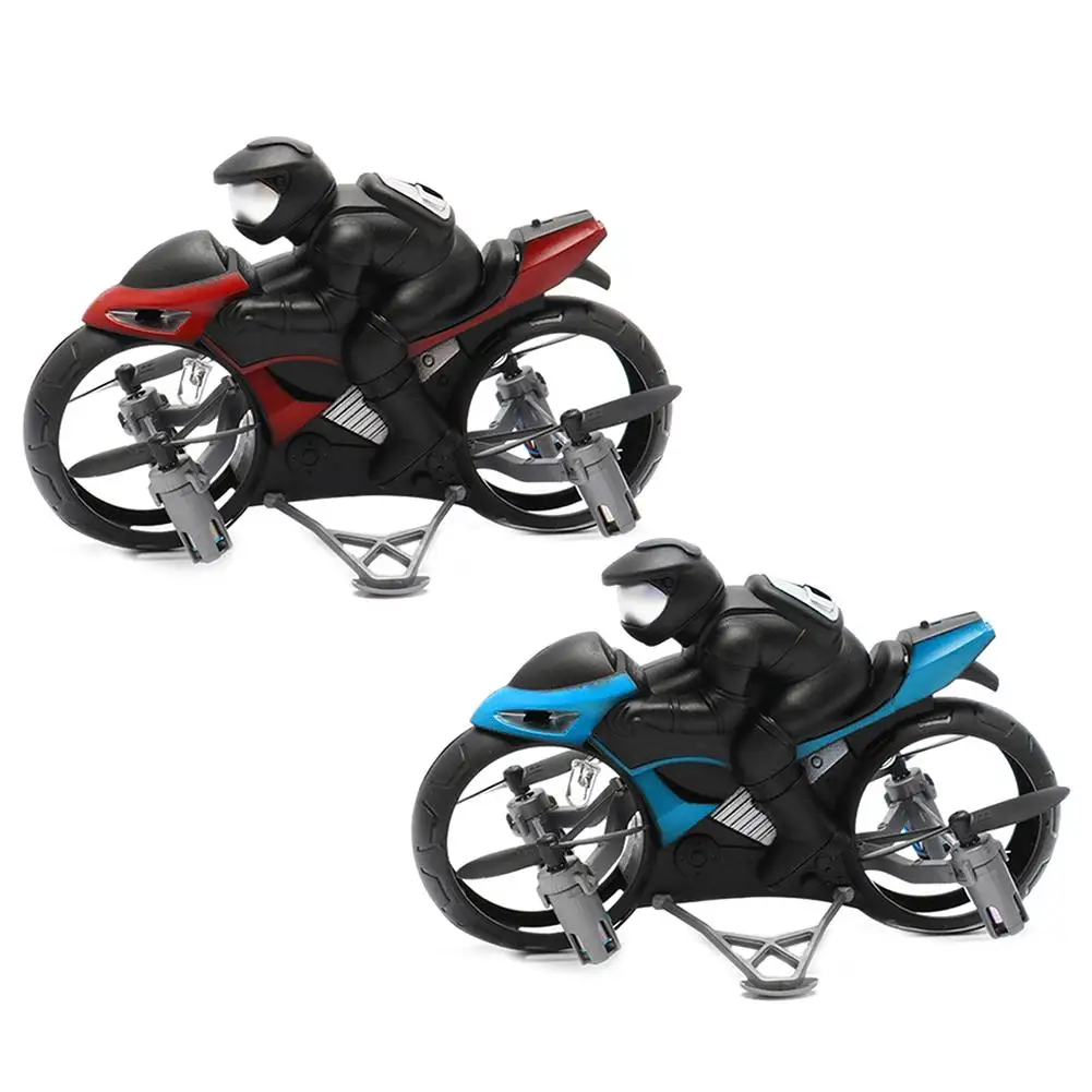 2 In 1 Mini RC Motorcycle Quadcopter Altitude Hold Land Air Dual Mode 2 4G Remote 1