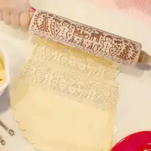 Принт с рождественским лосем лазерное тиснение Скалка тесто палка для печенья