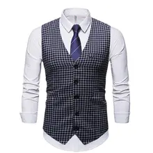 Gilets Pour Hommes Formel Gilet Pour Hommes Costume Décontracté Gilet Coton Produits, Plaid, Bouton De Porte, Décoration De Poche, Huit Couleurs, M 3XL 