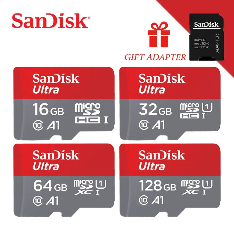 SanDisk карта Micro SD 16 г 32 г 64 г 128 г C10 U1 A1 карта памяти Micro TF флэш карта SDXC SDHC скорость до 98 м/с для телефона компьютера