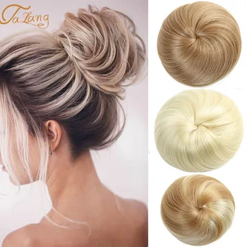 

TALANG Synthetic Chignon Hair Bun Donut Clip In Hairpiece Extensions Brown Red Synthetic High Temperature Fibre