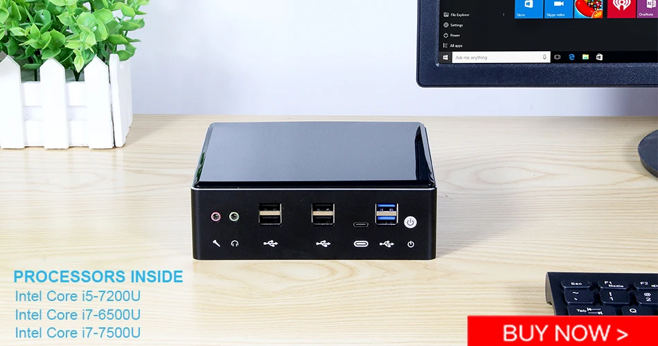 Xcy безвентиляторный мини ПК компьютер Windows 10 Core i3 4010Y i5 4210Y i7 4610Y двухъядерный wifi HDMI VGA HTPC ноутбуки микро Настольный ПК