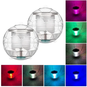 

2 Solar LED Floating Lights, Rechargeable Outdoor Decorative LED Waterproof Color Floating Lights