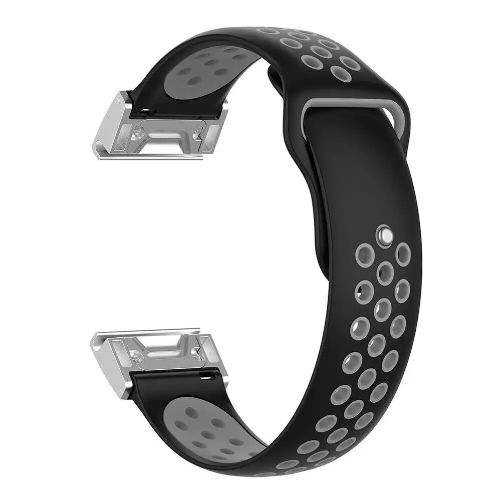 Quick fit спортивный силиконовый ремешок для часов Garmin Fenix 5X5 plus 3 3HR gps Смарт часы запасной браслет ремешок для Forerunner 935 - Цвет: Black gray