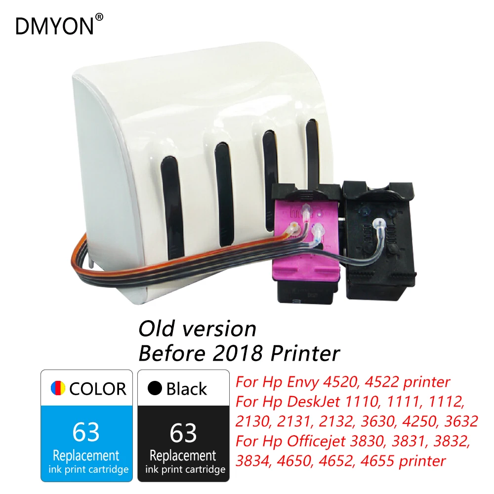 Чернила DMYON 63 XL СНПЧ совместимые с Hp для 1110 1111 1112 2130 2131 2132 3630 3632 3830 3831 3832 3834 4250 4650
