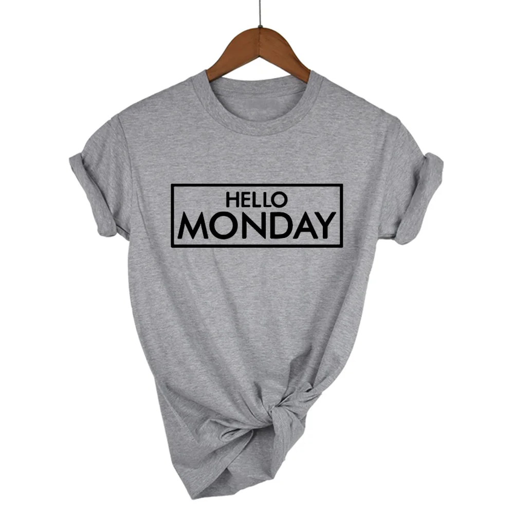 Женская свободная футболка с коротким рукавом и круглым вырезом Hello Monday летняя