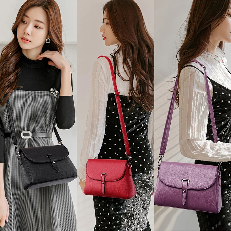 Hoge kwaliteit lederen handtassen damestassen merk vrouwelijke crossbody ontwerper natuurlijke koeienhuid vrouw schoudertas_voghion.com