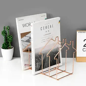 

Metal Bookshelf Bookends Book Support Stand Desk Organizer Storage Holder