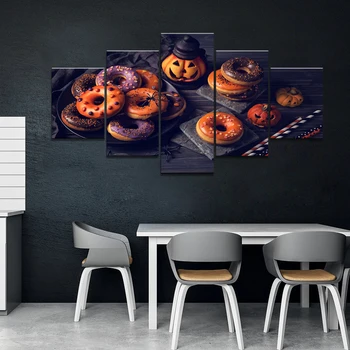 

Art HD Print 5 Piece Canvas Painting Halloween Pumpkin Posters Wall Art Pictures for Living Room Home Decorarion Wholesale