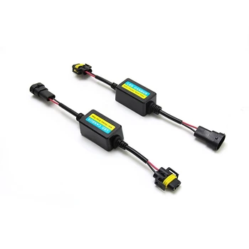 

2Pcs H8 H9 H11 LED Conversion Kit Headlight Canbus Error Free Anti Flicker Capacitors Resistor Wiring Harness Decoder