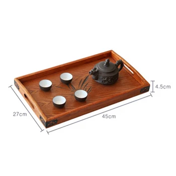 

2Sizes Wood Serving Tea Drinks Tray Wooden Breakfast Food/Tea Serving Trays Hot