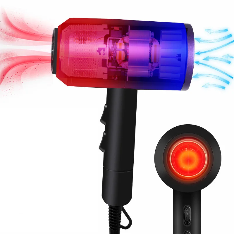 2000W Professional Salon Hair Dryer 2 in 1 Hot & Cold Air Brush Hair Dryers Blow Dryer Strong Wind Hot