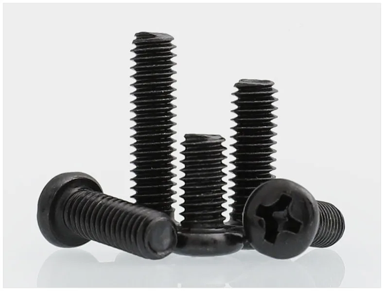 

M2 M2.5 M3 M4 black pan head small screw cross round head hardened electronic precision
