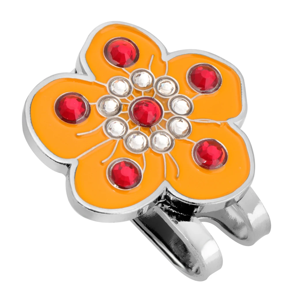 Портативный цветок сливы кристалл клип Гольф Мяч Маркер на Кепка Для Гольфа