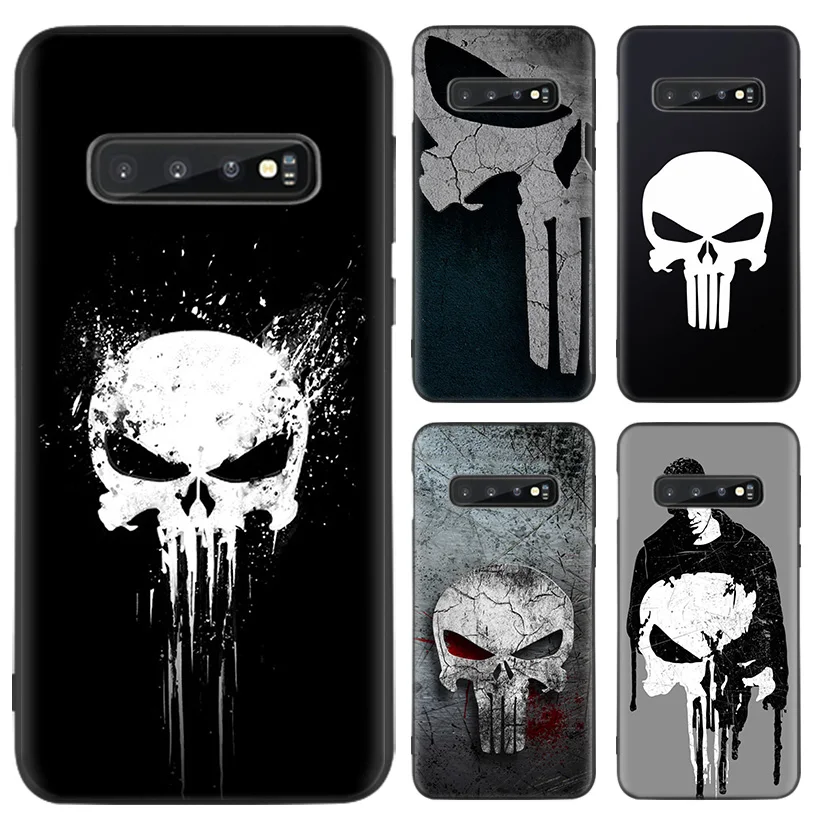 Чехол Marvel Каратель для samsung Galaxy S10+ Plus Lite Note 10 9 8 S9 S8 J4 J6+ Plus S7 S6 черный чехол для телефона