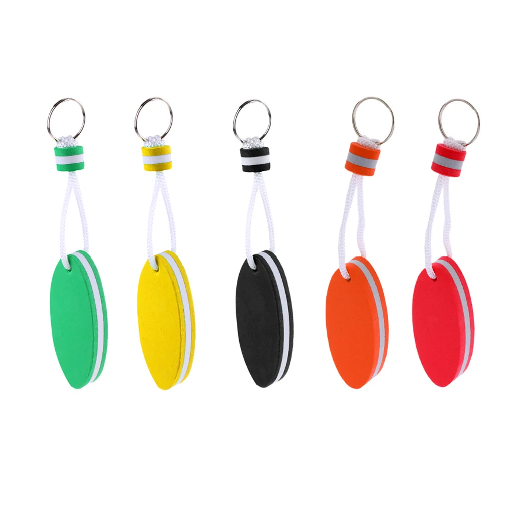 5pcs Durable Oval EVA Foam Floating Yacht Boat Canoe Key Chain Ring