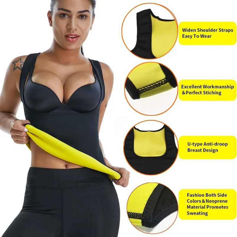 Women Neoprene Shaperwear Waist Traine Push Up Vest Tummy Belly Girdle Body Shaper Waist Cincher Corset Plus Size S-6XL