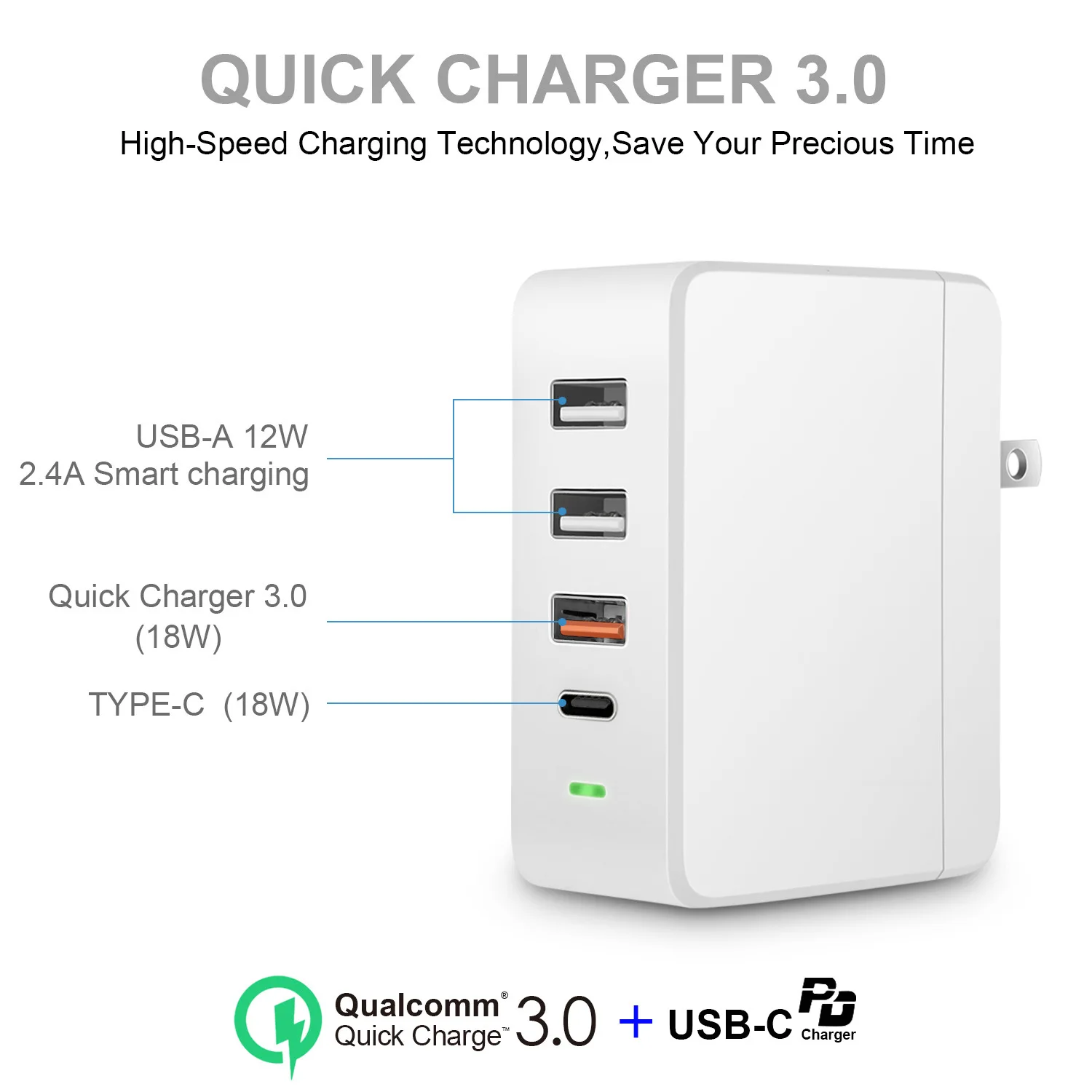

Q C Fast Charging TYPE-C Port Fast Charging Head of PD Charger Applicable to Fast Charging of Apple 8PULS X Mobile Phone