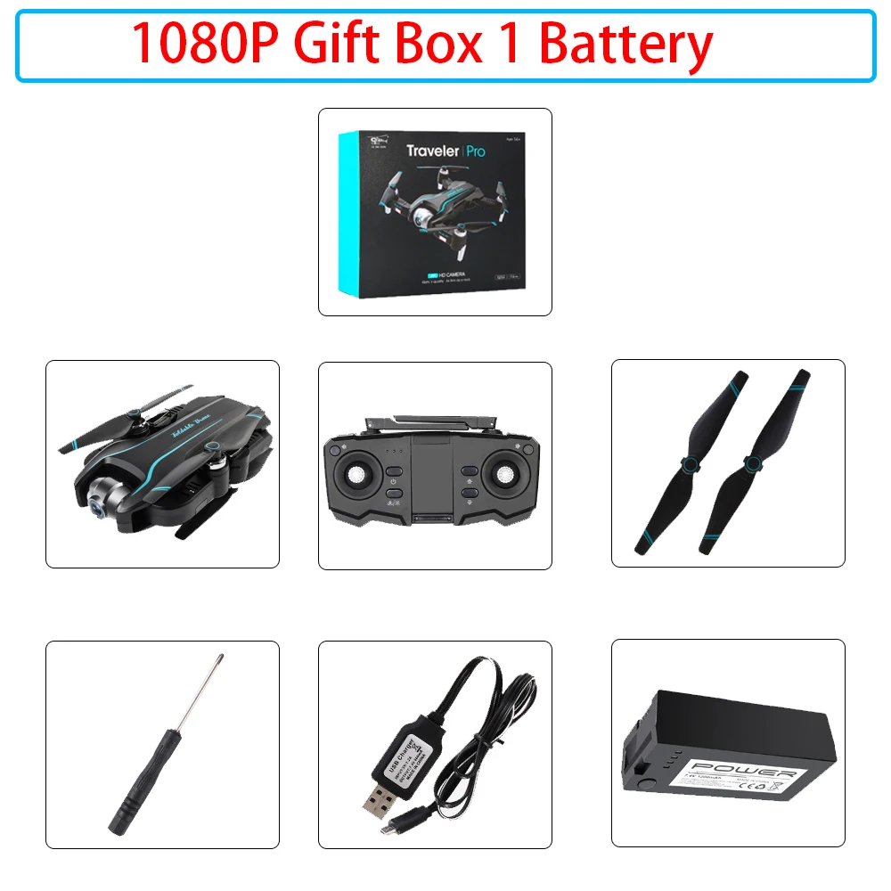 S17 Drone 4K camera HD 1080P WIFI FPV drone height maintenance quadcopter fixed-point surround RC helicopter drone camera dron - Цвет: 1080P