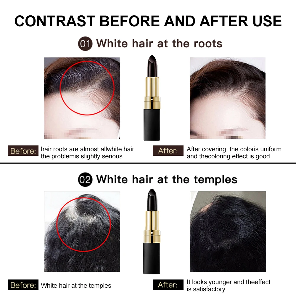 Одноразовая разноцветная краска для волос черный коричневый покрытие модифицировать крем-палку для волос покрыть белые волосы Цвет Профессиональная палочка для волос цвет