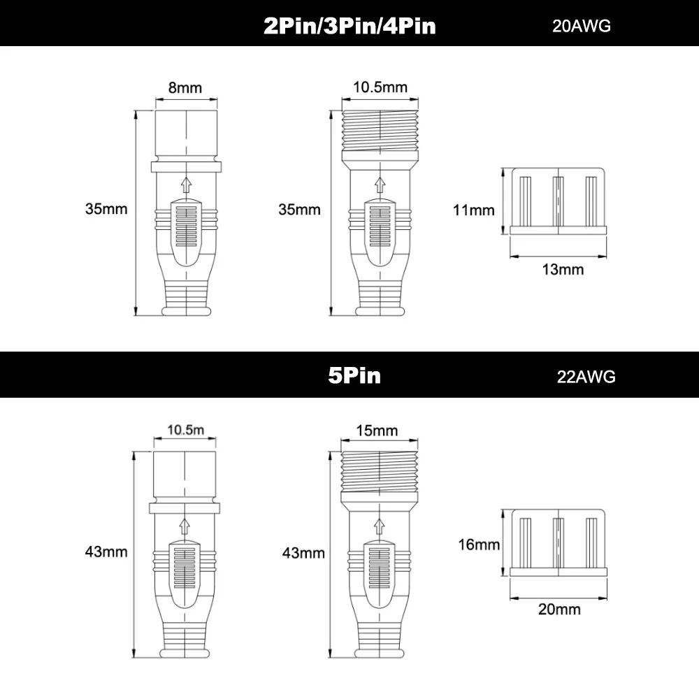conector de led macho para femea conector 01