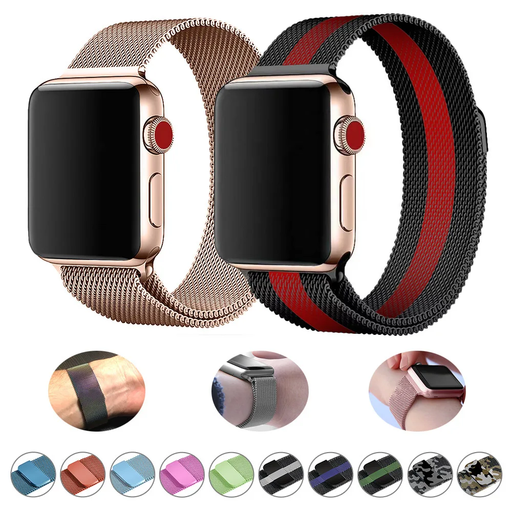 Миланская петля браслет из нержавеющей стали для Apple Watch серии 1 2 3 42 мм 38