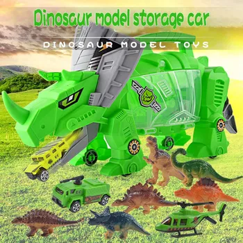 

2019 Cute Funny Toy Dinosaur Transporter High-Definition Storage Box Car Kids Portable Container Truck Toys Gift