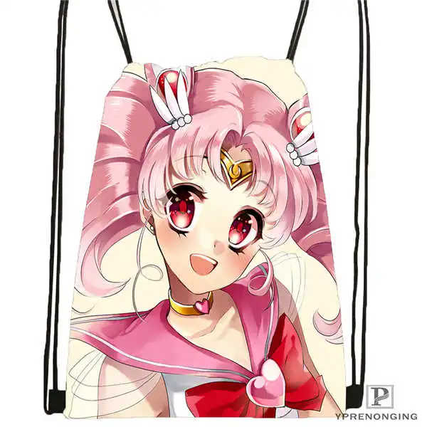Custom chibi-moon_ походная сумка на шнурке милый рюкзак для детей(черная спинка) 31x40 см#2018612-01-(4 - Цвет: Drawstring Backpack
