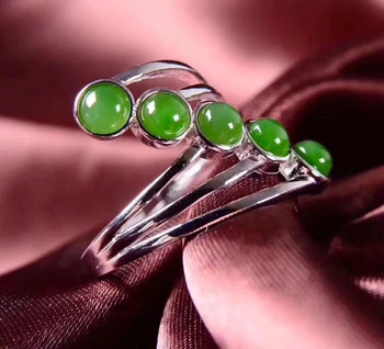 

925 Silver Natural and Tian Biyu Ring Adjustable