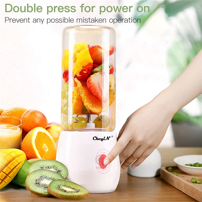 

USB Rechargeable Portable Blender Mixer Electric Juicer Machine Smoothie Blender Shakes Food Processor Six Blade Mixing Juice