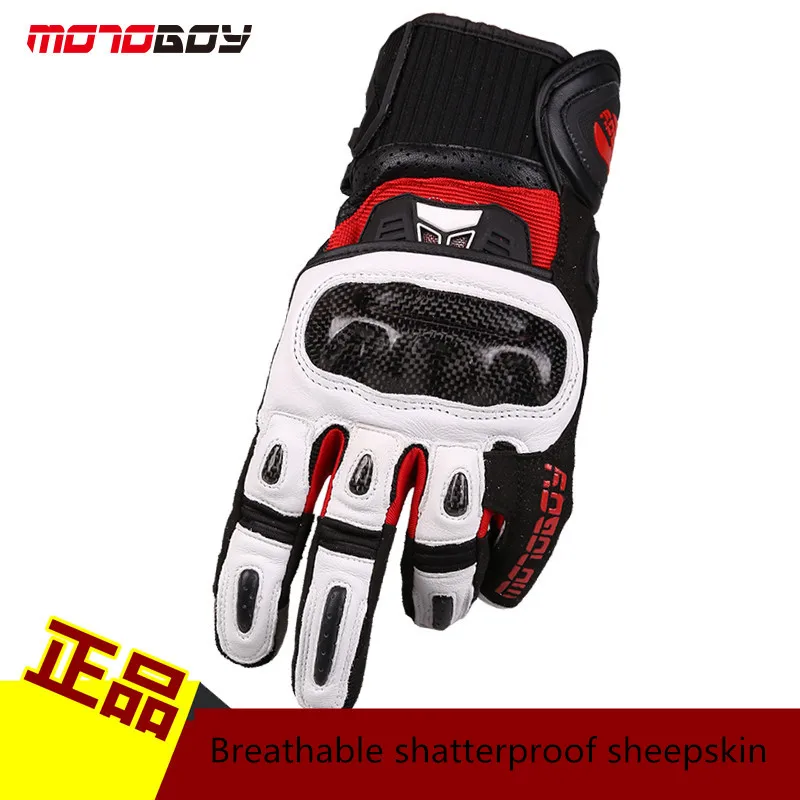 Motoboy сенсорный экран из овечьей кожи мотоциклетная Перчатки человек на все сезоны защита от падения из углеродного волокна износостойкие NO. 90