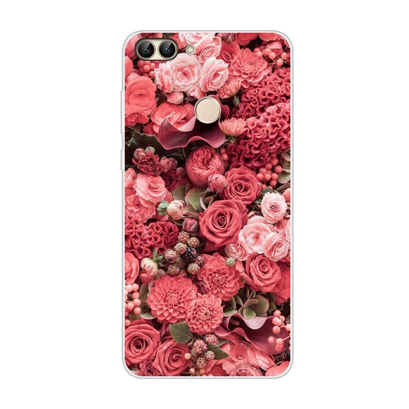 Для huawei P умный чехол бампер 5,6" для huawei P чехол для смартфона TPU черный мягкий силиконовый чехол FIG-LX1 задняя крышка цветы - Цвет: CAMEL