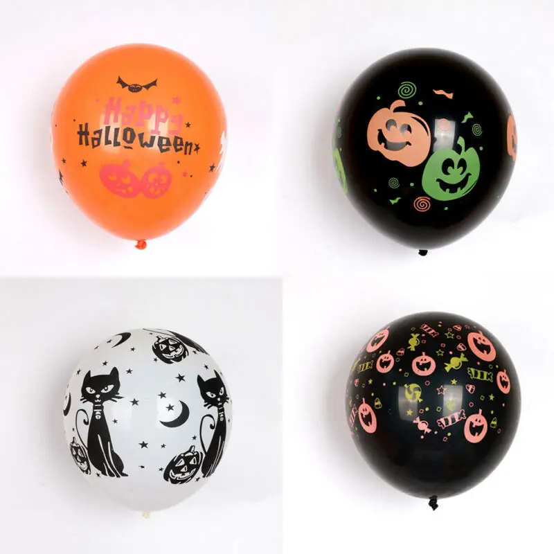 10X Halloween Foil Balloon Pumpkin Cat Party Home Decor For Kids Gift Decoration