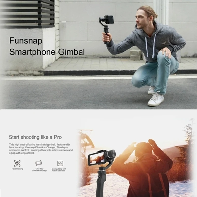 3-осевой Карманный бесщеточный карданный стабилизатор для смартфона iPhone samsung Xiaomi GoPro спортивные Камера