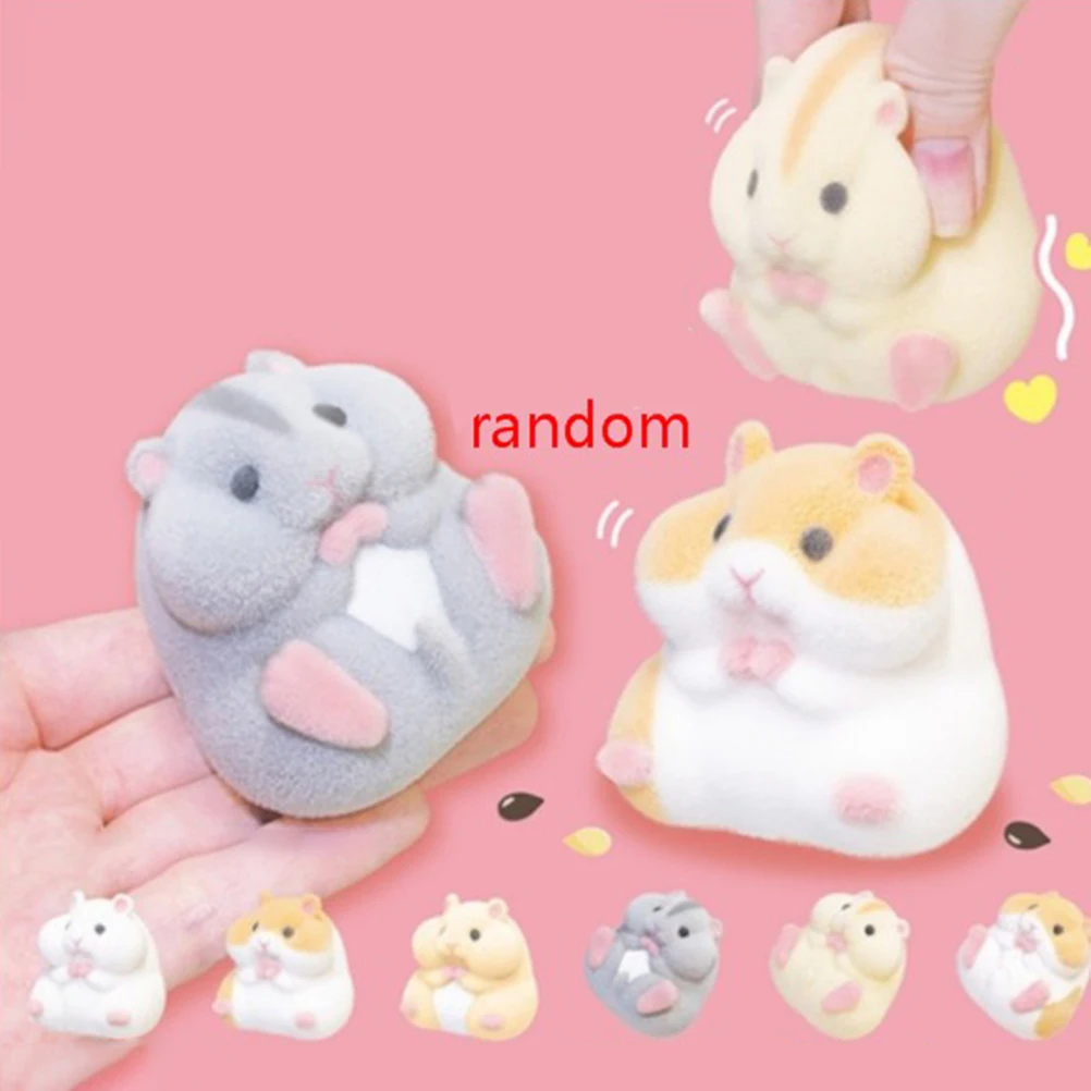 Capsule toys kawaii fatty milky hamster flocking plush dolls  gashapon toys
