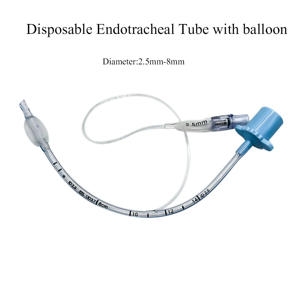 

10Pcs 2.5mm-8mm Disposable Endotracheal Tube With Balloon Animal Oral Nasal Intubation Pet Anethesia First Aid Trachea Cannula